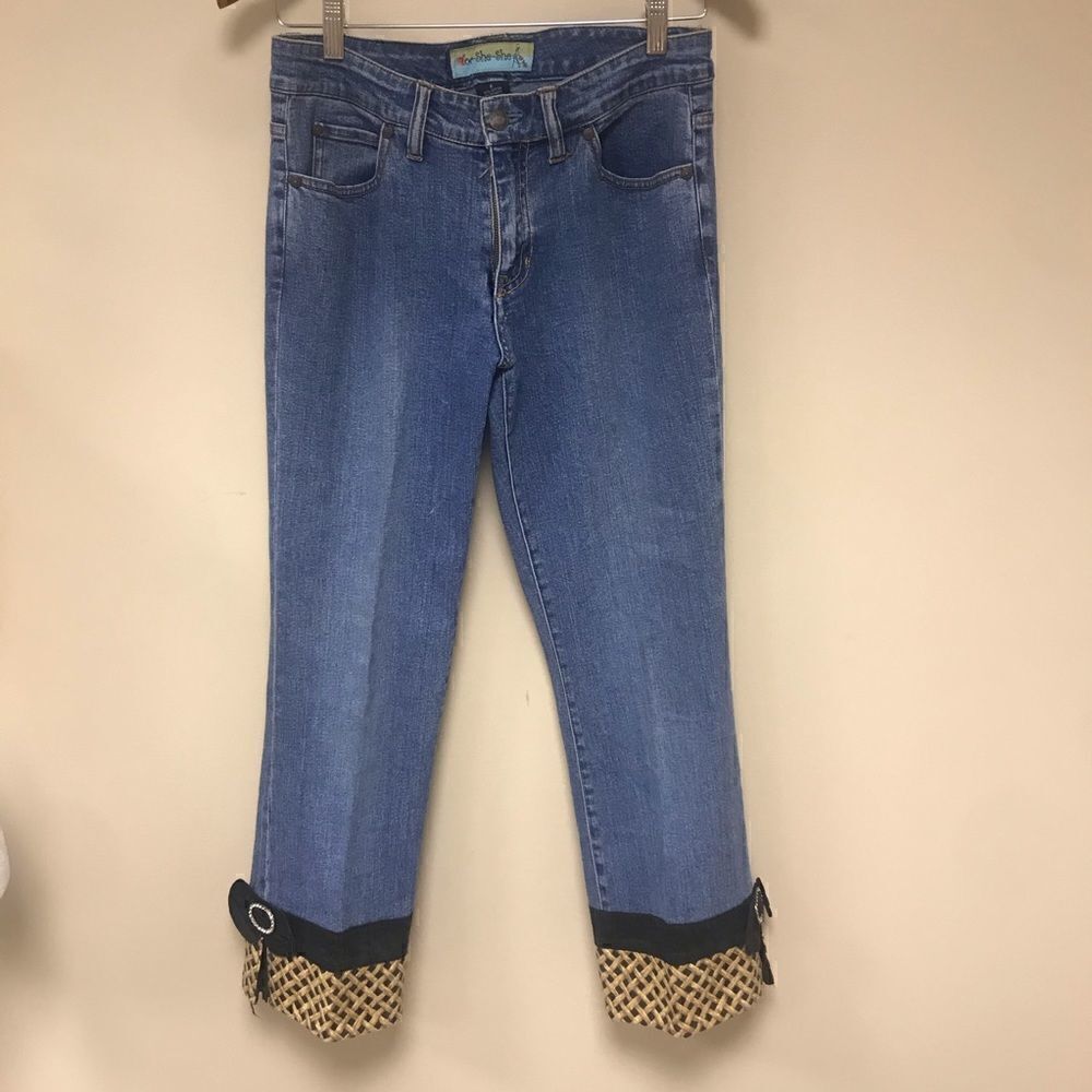 Too She She Jeans with decorative cuff. Size 6